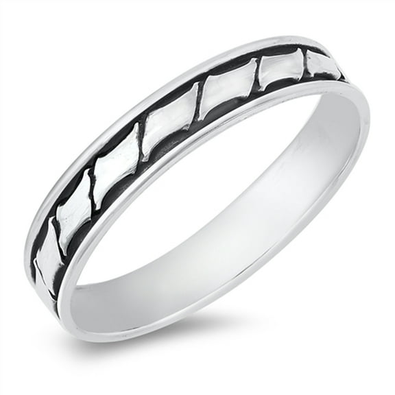 Chunky Bamboo Segment Ring .925 Sterling Silver Band Jewelry Female Male Unisex Size 5