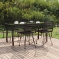 thumbnail image 1 of vidaXL 5 Piece Garden Dining Set Black Poly Rattan, 1 of 5