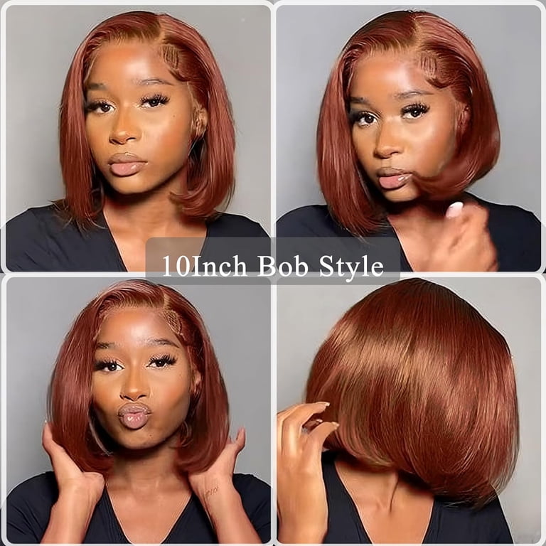 13x4 10inch bob Bob Wig/13x4 Lace Front Bob Wig/10inches Bob/180 Density  main image 2