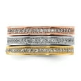 thumbnail image 4 of Sterling Silver Gold-tone & Rose-tone Vermeil Trio Stackable Ring Set QR4292, 4 of 4