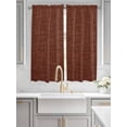 thumbnail image 4 of Dark Brown Bedroom Curtains 63 Inches length, Farmhouse Burlap Solid Brown Color Modern Linen Texture Window Treatment Curtain Drapes, Rod Pocket Curtain Panels for Living Room, 42"x63", 2 Panels, 4 of 7