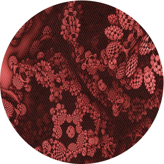 Ahgly Company Indoor Round Patterned Maroon Red Area Rugs, 6' Round