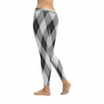 thumbnail image 2 of SUNENAT Abstract Argyle Classic Checked Gray Black Stretchy Capri Leggings Skinny Yoga Pants XL, 2 of 4