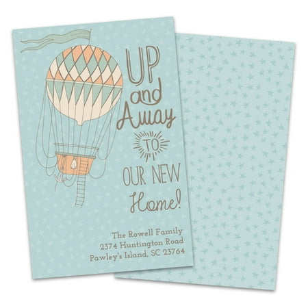 - Personalized Whimsical Hot Air Balloon Moving Announcement