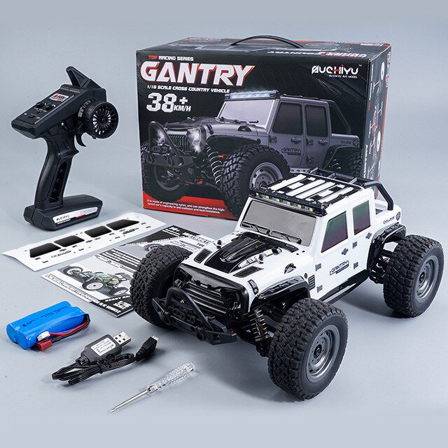 Coche teledirigido RC Sand con tracción en las cuatro ruedas, camioneta Jeep 1:16 con ala trasera, juguete eléctrico, regalo para niños, Scy-16103