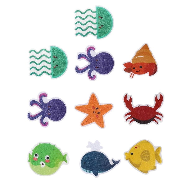 20pcs Marine Animal Stickers Cartoon Bathtub Stickers Prevention Decals Self-adhesive Tub Pasters