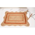 thumbnail image 3 of Natural Jute Hand Braided Area Rug Orange Scalloped Pattern Rectangle Rug, 3 of 5