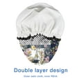 thumbnail image 4 of Shower Caps,Pioneer Flower Floral Print Pattern Waterproof Shower Cap for Women 4 Pieces,Double Reusable Hair Cover for Shower PEVA Elastic Stretch Hem, 4 of 7