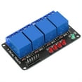 thumbnail image 1 of 4-Way Relay Module Low Level 3V Black Plate with Indicator Light for Home Appliance Control, 1 of 8