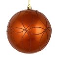 thumbnail image 1 of Vickerman N182688D 6 in. Copper Candy Ball Ornament with Circle Glitter Pattern  3 per Bag, 1 of 3