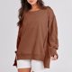 thumbnail image 4 of Sudadera Sudadera con cuello redondo para mujer, sudadera informal de manga larga, jerséis holgados, Tops Kuymtek Café T XXL para Mujer, 4 of 6