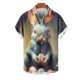 thumbnail image 4 of Blusa y camisa de manga corta con cuello vuelto para hombre, blusa informal de moda con cuello vuelto, blusa estampada de manga corta con botones, blusa de poliéster para hombre, 4 of 5