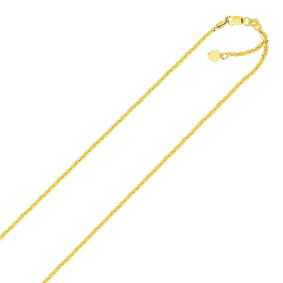 14k Yellow Gold Adjustable Sparkle Chain 1.5mm 22 inches