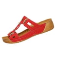 thumbnail image 2 of Wedge Sandals,Women's Sandals,Walking Sandals Women,Womens Dress Sandals,Women's Summer Wedge Sandals Open Toe Slip On Platform Hollow Out Breathable Casual Beach Shoes For Women,Red,7, 2 of 5