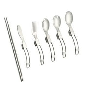 Stainless Steel Forks Folding Fruit Snack Platter Tray Silverware Travel