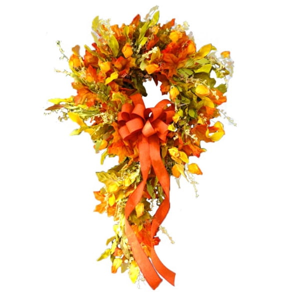 Guirnalda De Otoño Artificial Hojas De Arce Guirnalda De Puerta Guirnalda De Simulación Para La Decoración De Acción De Gracias De Halloween sonducket HA037928-00
