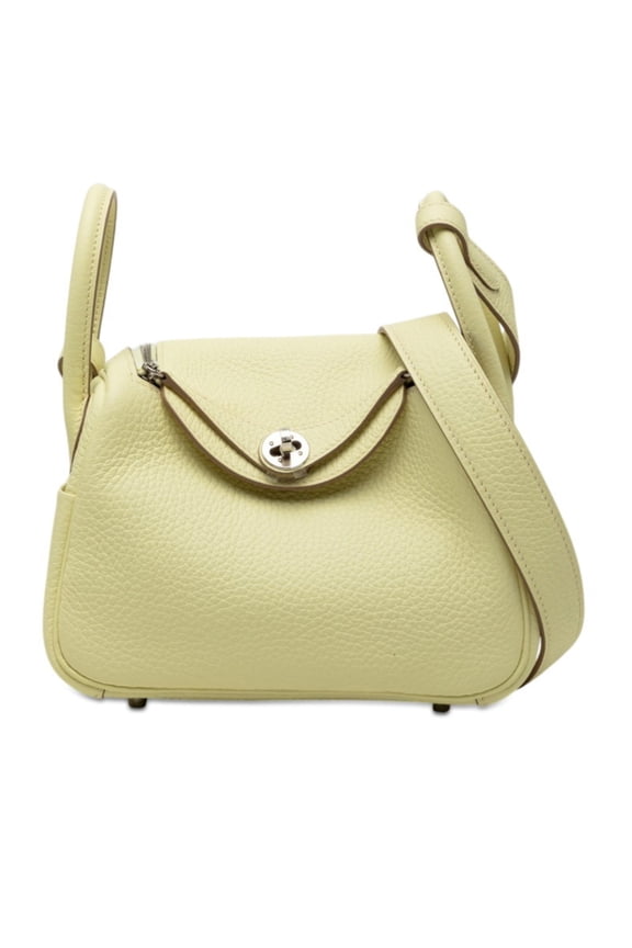 Pre-Owned Hermes Lindy Mini Shoulder Bag/Handbag 2-Way Jaune Milton Yellow Taurillon Clemence...