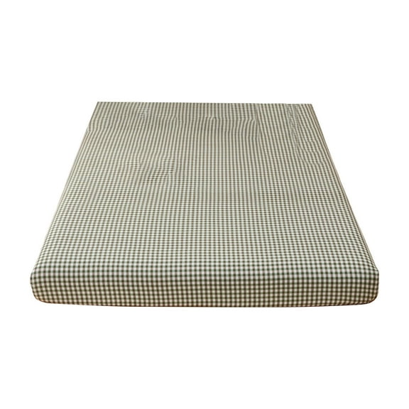 HomeDM Linen Cotton Blend Fitted Sheet 79"x71"- 1 Piece Deep Pocket Mattress Cover Cotton Blended Soft Breathable Bedding for All Season, Green