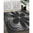 thumbnail image 3 of Ahgly Tapis Rond Lavable en Machine Intérieur Transitionnel Noir Charbon, 7 Pieds Rond, 3 of 7