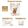 thumbnail image 2 of Terwex Custom Crib Bedding Set,Personalized Baby Bedding Set with Name,3 Pcs Pink Highland Cow Toddler Crib Sets,Baby Double Layer Blanket Pillow Cover Fitted Sheet Gifts for Baby Boy&Girl, 2 of 7