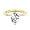 thumbnail image 2 of Cozumel - Moissanite Pear Shape Lab Diamond Engagement Ring with Round Side Stones, 2 of 4