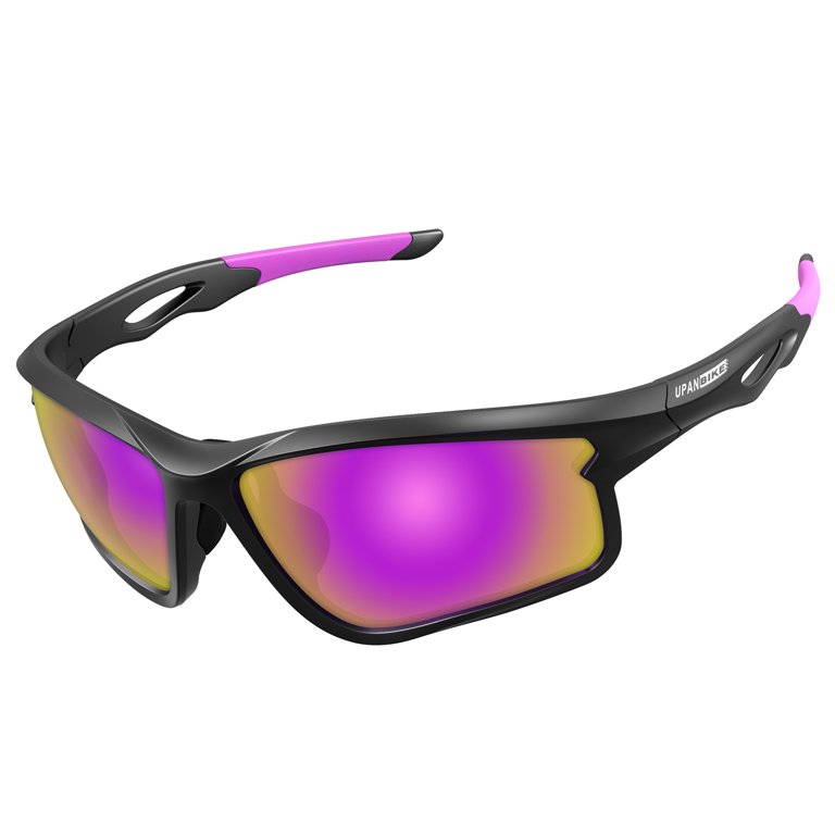 UPANBIKE Bike Cycling Polarized Sunglasses Anti-UV400 Sports Sunglasses  TR90 Unbreakable Frame PC Lens Adult Unisex Goggles, Matte Black  Frame/Purple
