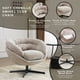 thumbnail image 2 of Silla de oficina de chenilla moderna, silla de acento giratoria de 360 ° con cojín extraíble, silla de oficina redonda, base de metal negro, 2 of 5