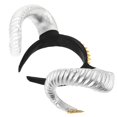 thumbnail image 2 of Punk Style Horn Hairband Cosplay Headband Silver 18.00X15.00X10.50CM Plastic Cosplay Party Accessory Gift 1Pcs, 2 of 5