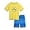 Yellow Big Shark, variant on Boys Rash Guard Set - 2 Piece UPF50+ Quick Dry Short Sleeve Swim Shirt & Swim Trunks for Boys