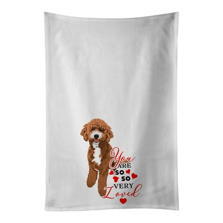 

Doodle Red and White so Loved White Kitchen Towel Set of 2 19 in x 28 in