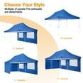 thumbnail image 6 of COBIZI 10x20 Pop up Canopy Tent with 4 Sidewalls, Waterproof Commercial Grade EZ Outdoor Gazebo with UV 50+ Protection, Instant Setup Event Shelter for Parties, Garden, and Camping, Blue, 6 of 7