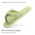 thumbnail image 5 of Slippers for Women Memory Foam House Womens Slipper Slides Home Bedroom Bathroom Spa Open Toe Corduroy Bow Slippers Cozy Comfortable, 5 of 7