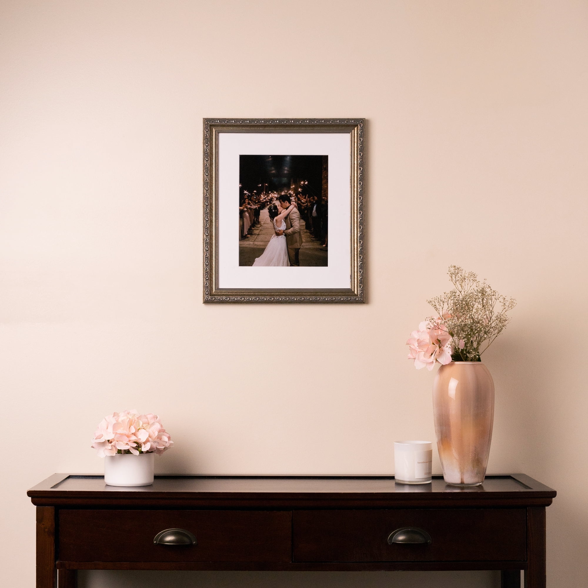 ArtToFrames 18" x 24" Antique Silver Picture Frame, 18x24 inch Silver Wood Poster Frame (WOM-4562)