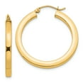 thumbnail image 1 of Boucles d'Oreilles Créoles Carrées en Or Jaune 14k 3mm Tube Rond, 1 of 8