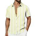 thumbnail image 2 of Men's Tropical Print Short Sleeve Button Down Shirt Lightweight Breathable Casual Beachwear, 2 of 7