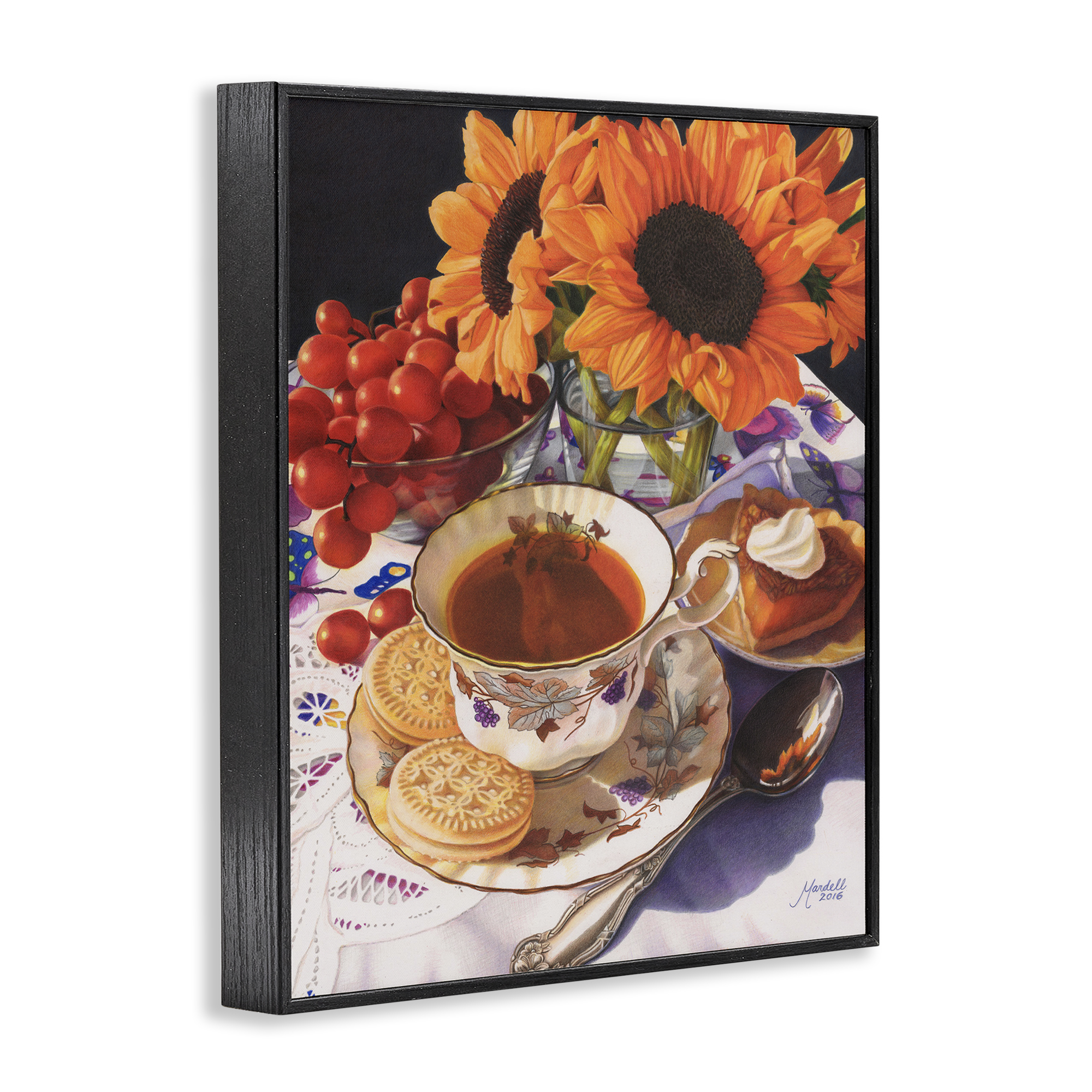 Stupell Industries Autumnal Tea Party Food & Beverage Painting Black Framed Art Print Wall Art, 16 x 20
