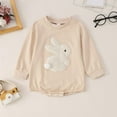 thumbnail image 2 of Baby Easter Outfit Bunny Embroidery Baby Girl Easter Romper Bodysuit Jumpsuit Clothes 0-3 Months, 2 of 7