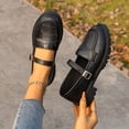 thumbnail image 4 of Black Ladies Fashionable Loafers Sandals With Buckle Accent And Platform Sole Comfortable For All-Day Wear Stylish Design, 4 of 9