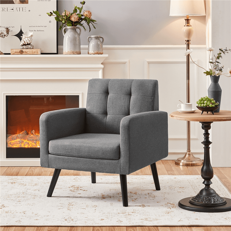Modern Fabric Tufted Accent Arm Chair