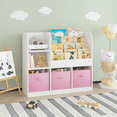 thumbnail image 4 of Kids Bookshelf and Toy Organizer, 3 Tier Bookshelf for Kids, Fabric Toddler Bookcase Book Shelf for Kids Rooms, Bedroom, Playroom, Nursery, Toy Storage Organizer with Bookshelf, 4 of 22