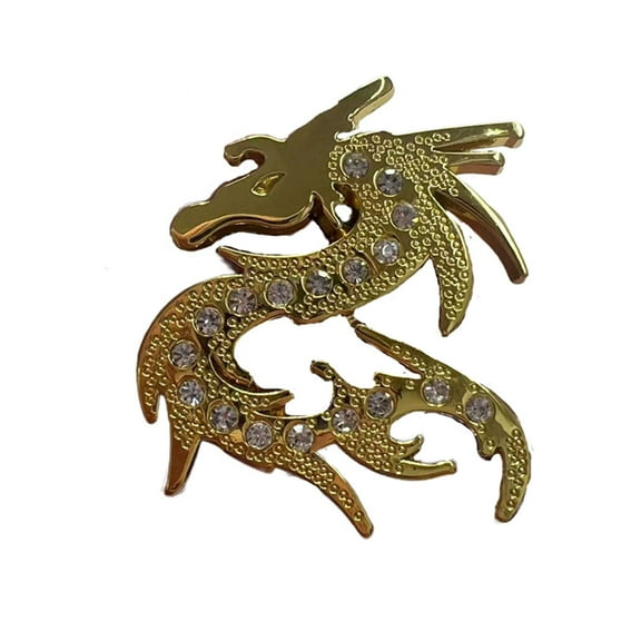 Ysmzzmsy 1 PCS 3D Dragon Crystal Rhinestone Car Emblem Sticker, 1.97 x 1.97 inches, Metal Adhesive Decal for Vehicles