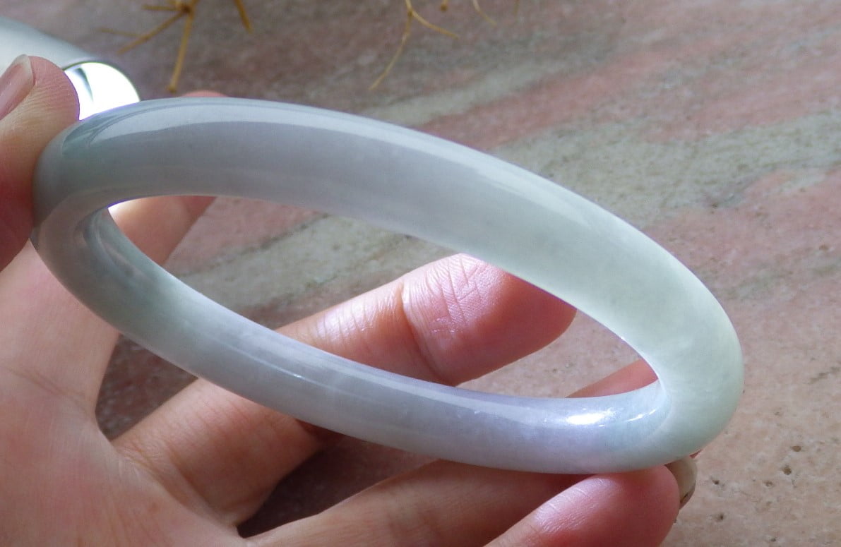 Green Pale Lavender Natural A JADE Jadeite Bangle Bracelet 62 mm 686442 TN