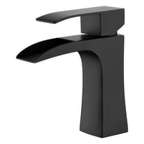 SUMERAIN Single Hole Bathroom Faucet Waterfall Bathroom Faucet Single Handle Matte Black Stainless Steel Lavatory Faucet
