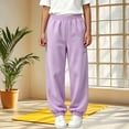 thumbnail image 2 of Klisyaur Children's Sweatpants Elastic High Waist Joggers Solid Color Winter Pants with Pockets Sizes 4-15, 2 of 5