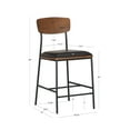 thumbnail image 6 of Linon Ryder Counter Stool Espresso Faux Leather Padded Seat Steel Frame in Black, 6 of 13