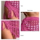 thumbnail image 4 of Falda playera con cordones en color rojo rosado, transparente, con aberturas y estilo tejido, talla L para mujer, 4 of 5