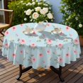thumbnail image 4 of Pioneer Flower Floral Print Pattern Round Tablecloth 60 X 60 Inch, Wrinkle Resistant Wipeable Table Cloth for Kitchen Dining Picnic Patio Party, 4 of 6