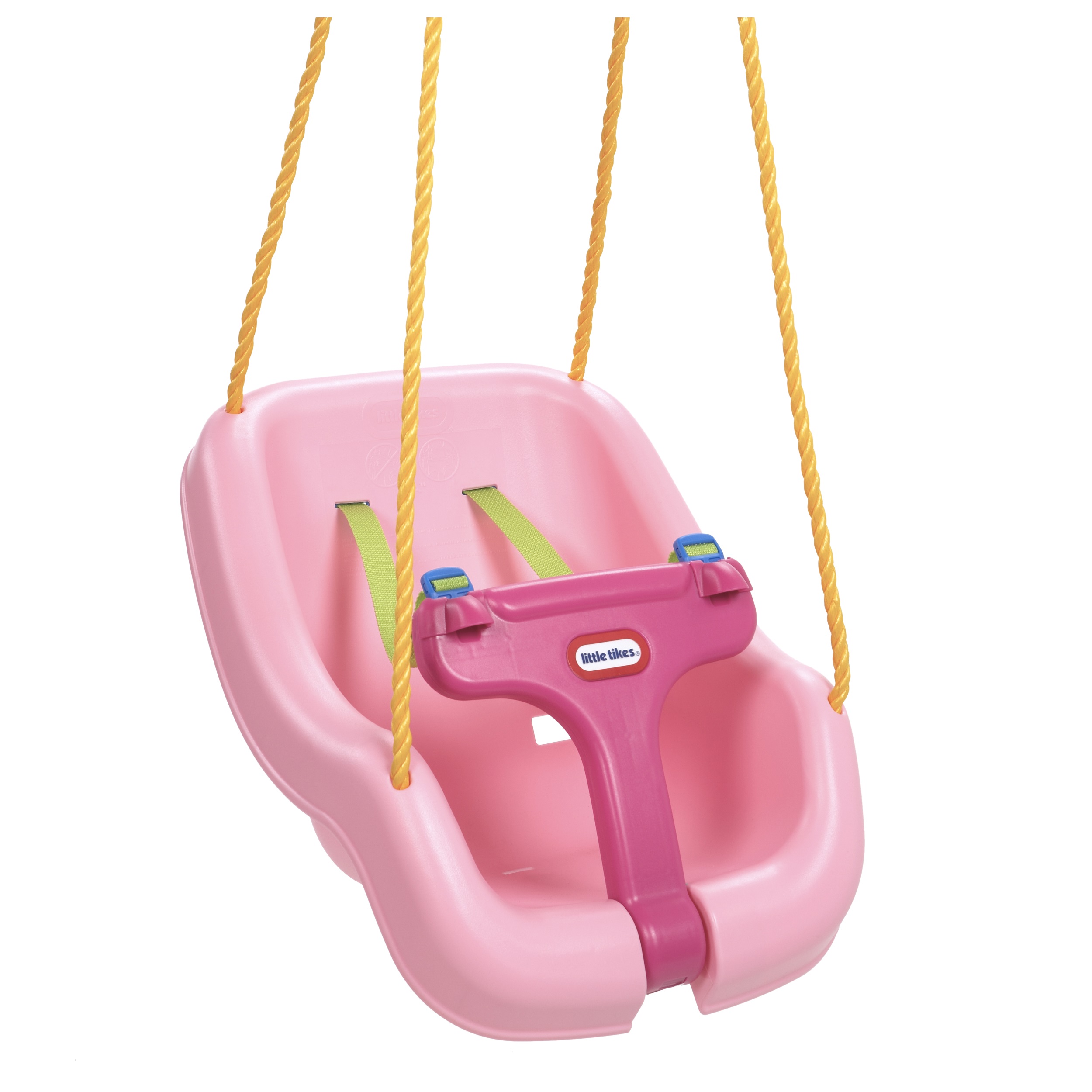 Little Tikes 2-in-1 Snug 'n Secure Swing with High Back and T-Bar, Pink- Infant Baby Toddler Swing, Outdoor Backyard Play Toy for Girls Boys Ages 9 months to 1 2 3 Years Old - image 3 of 9