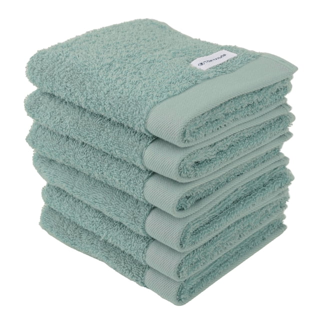 TOM TAILOR Toalla de invitados, paquete de 6 unidades - Color Bath Guest Towel, rizo, algodón Verde 30x50cm