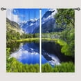 thumbnail image 2 of Landscape Curtains Nature Theme Window Drapes with Foggy Snow Mountain Forest Lake Scenery Scene Design Print Pattern Rod Pocket Curtains for Bedroom Living Room Office 2 Panels 42 x 63 Inch, 2 of 5
